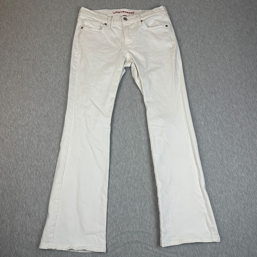 Lucky Brand Sweet Mid Rise Boot Jeans Womens 4/27 White Bootcut Denim Stretch